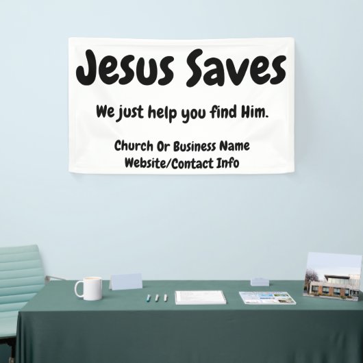 イエス救 – 彼を見救済つけるだけだ 横断幕 (トレードショー)
