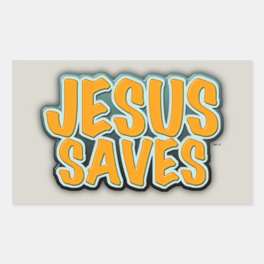 イエス救 長方形シール (正面)