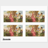 イエス教えキリストの子供たち，ヴィンテージ宗教 長方形シール (シート)