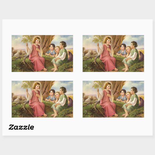 イエス教えキリストの子供たち,ヴィンテージ宗教 長方形シール (シート)