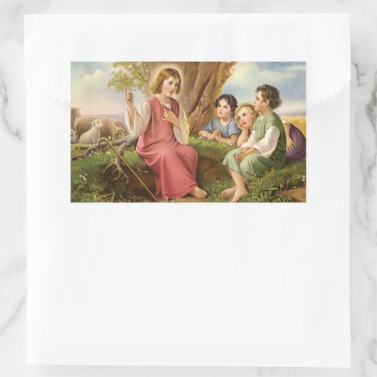 イエス教えキリストの子供たち,ヴィンテージ宗教 長方形シール (バッグ)