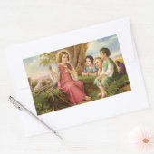 イエス教えキリストの子供たち，ヴィンテージ宗教 長方形シール (封筒)