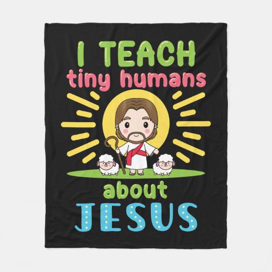 イエス教えクリスチャンについて私は小さな人間 フリースブランケット (正面)
