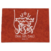 イエス最高のギフトはクリスマス聖なる書物、 経典赤 ラージペーパーバッグ (正面)