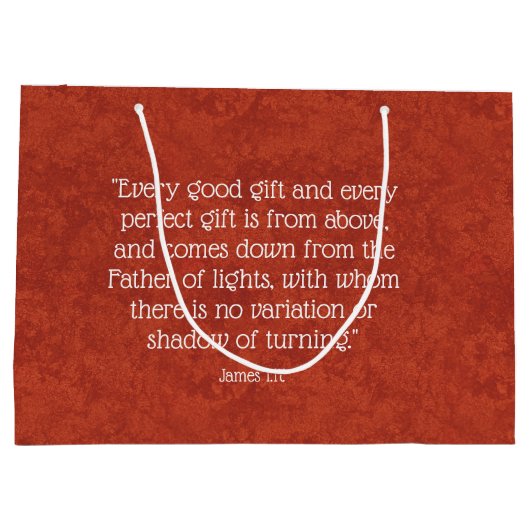 イエス最高のギフトはクリスマス聖なる書物、 経典赤 ラージペーパーバッグ (裏面)