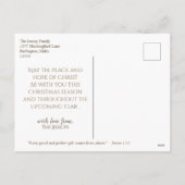 イエス最高のギフトエバークリスマス出生聖なる書物、 経典 シーズンポストカード (裏面)