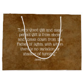 イエス最高のギフトエバークリスマス聖なる書物、 経典ブロンズ ラージペーパーバッグ (裏面)