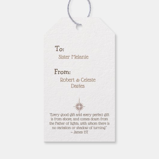 イエス最高のギフトエバークリスマス聖なる書物、 経典 ギフトタグ (裏面)