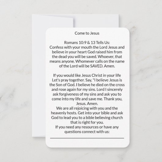イエス来さま救い祈りの言葉カード 出欠カード (正面)