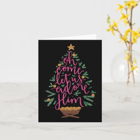 イエス来の聖降誕祭のキリスト教徒を崇拝しよう カード (黄色い花)