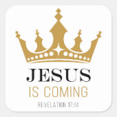 イエス来はイエスだ – 黙示録17:14キリスト教信仰 スクエアシール (正面)