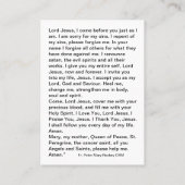 イエス来様への祈りの言葉カード 名刺 (裏面)