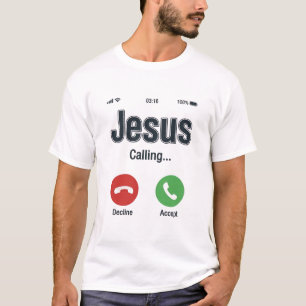 イエス様からのメッセージの携帯画面のクリスチャンTシャツデザイン Tシャツ