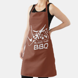 イエス様がこのBBQを祝福 エプロン テラコッタ