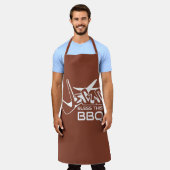 イエス様がこのBBQを祝福 エプロン テラコッタ (着用した状態)