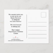 イエス様がイースター教会の礼拝を復活カスタマイズした インビテーションポストカード (裏面)