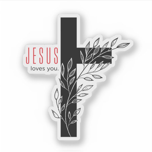 イエス様がクロスカスタムカットビニールシール シール (正面)