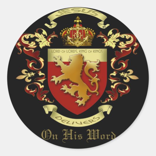 イエス様がステッカーを渡す ラウンドシール (正面)