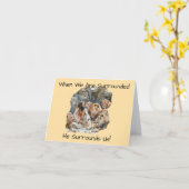 イエス様がトラブルの時に私たちを取り囲む詩篇32:7 カード (黄色い花)