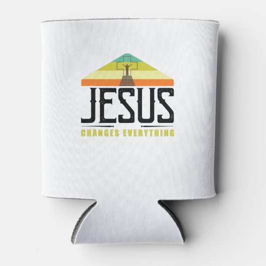 イエス様が全てを変えるヴィンテージ・キリスト教会 缶クーラー (正面)