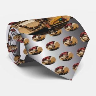 イエス様が十字架に乗った木製のロザリオ ネクタイ