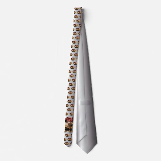 イエス様が十字架に乗った木製のロザリオ ネクタイ (裏面)