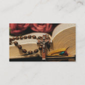 イエス様が十字架に乗った木製のロザリオ 名刺 (裏面)