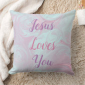 イエス様が大理石の装飾PIllowを愛する クッション (ブランケット)