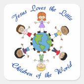 イエス様が子どもたちを愛する スクエアシール (正面)