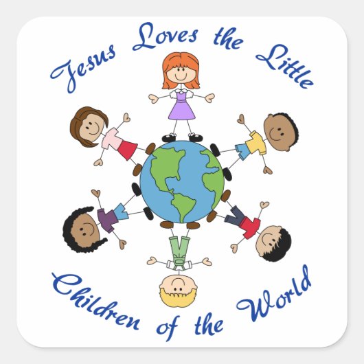イエス様が子どもたちを愛する スクエアシール (正面)