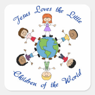 イエス様が子どもたちを愛する スクエアシール