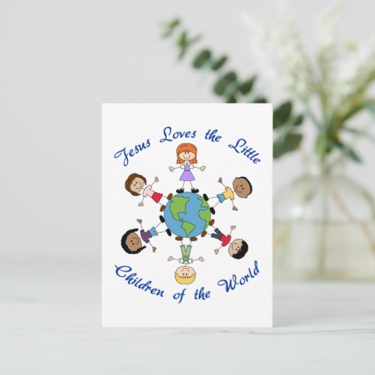 イエス様が子どもたちを愛する ポストカード (スタンド正面)