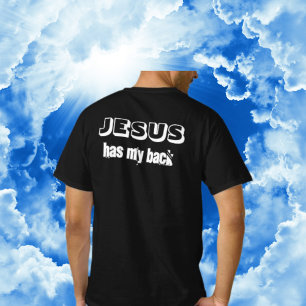 イエス様が守ってくれる 白黒のクリスチャングッズ Tシャツ