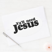 イエス様が必要だ 楕円形シール (封筒)