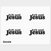 イエス様が必要だ 楕円形シール (シート)