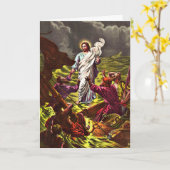 イエス様が水のグリーティングカードで歩く カード (黄色い花)