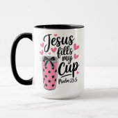 イエス様が私の杯を満たす – Christian Mug マグカップ (左)