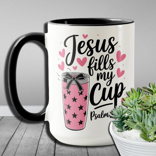 イエス様が私の杯を満たす – Christian Mug マグカップ