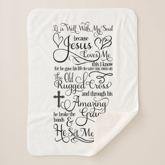 イエス様が私を愛してくれるので、私の魂は良い シェルパブランケット (正面)