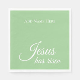 イエス様が緑のカスタムキリスト教復活祭を起こした スタンダードランチョンナプキン