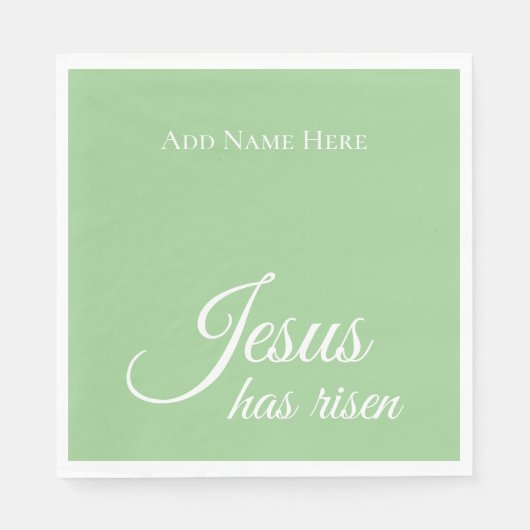 イエス様が緑のカスタムキリスト教復活祭を起こした スタンダードランチョンナプキン (正面)