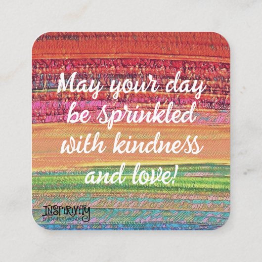 イエス様が~を振りかける感動的な親切カード スクエア名刺 (裏面)