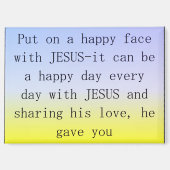 イエス様と幸せな顔を結ぶ マグネット (正面)