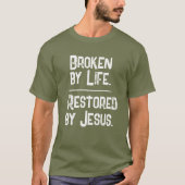 イエス様によって取り戻された人生 - 聖書QRコード Tシャツ (正面)