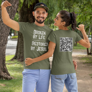 イエス様によって取り戻された人生 - 聖書QRコード Tシャツ