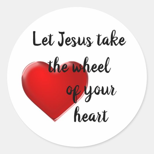 イエス様にハートシールの車輪を取らせなさい ラウンドシール (正面)