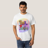 イエス様のために燃えている キリスト教の十字架 Tシャツ (正面フル)