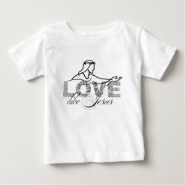 イエス様のように愛する キリスト教 タイポグラフィーデザイン ベビーTシャツ