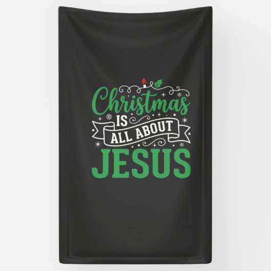 イエス様のキリスト教タイポグラフィー 横断幕 (縦)