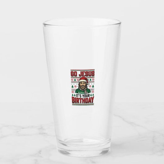 イエス様のクリスマスお誕生日ヴィンテージTシャツ タンブラーグラス (正面)